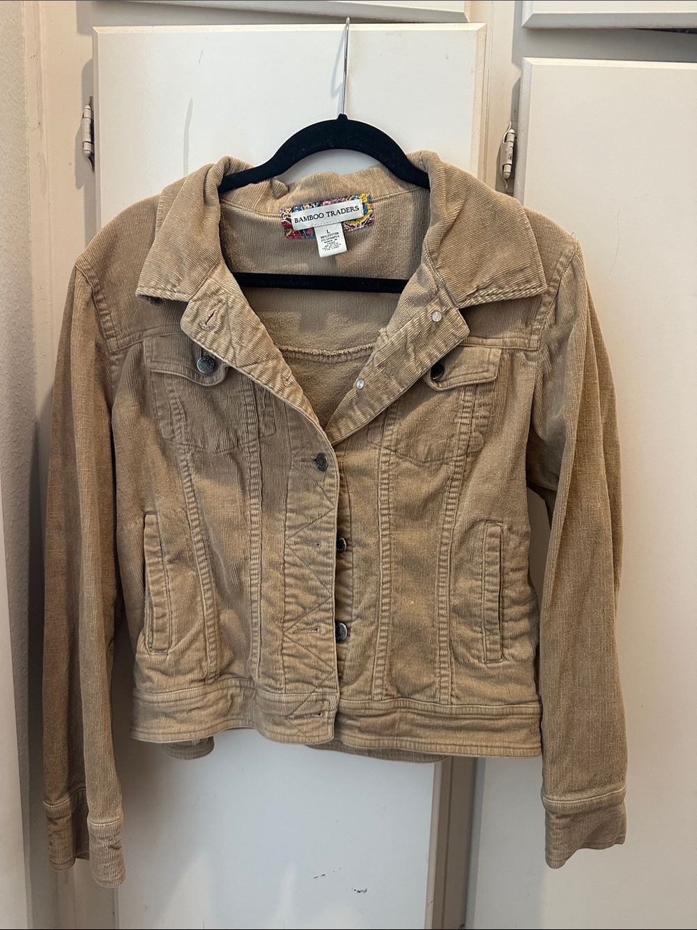 Bamboo Traders Tan Corduroy Jacket with Button Front